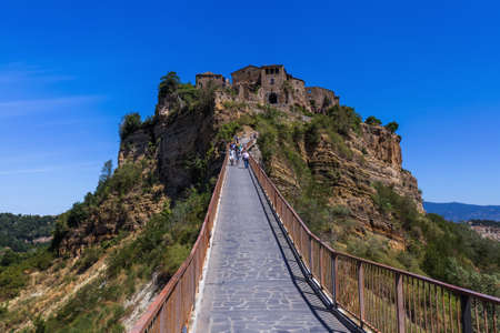 Village Civita di Bagnoregio in Italy - architecture backgroundのeditorial素材