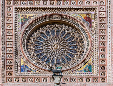 Duomo Cathedral of Orvieto in Italy - architecture backgroundのeditorial素材