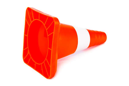 Traffic cone isolated on white backgroundの写真素材