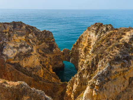 Beach near Lagos - Algarve region in Portugalの写真素材