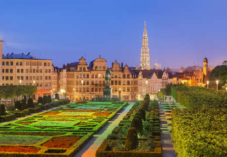 Monts des Arts in Brussels Belgium - cityscape backgroundのeditorial素材