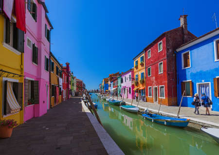 Burano village - Venice Italy - architecture backgroundのeditorial素材