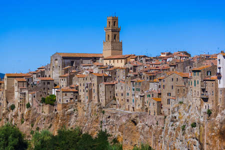 Pitigliano medieval town in Tuscany Italy - architecture backgroundのeditorial素材