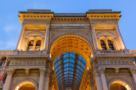 Vittorio Emanuele II Gallery in Milan Italy - architecture backgroundのeditorial素材