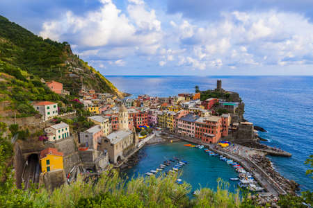 Vernazza in Cinque Terre - Italy - architecture background