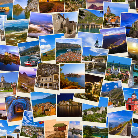 Stack of Montenegro and Bosnia images - nature and travel background (my photos)