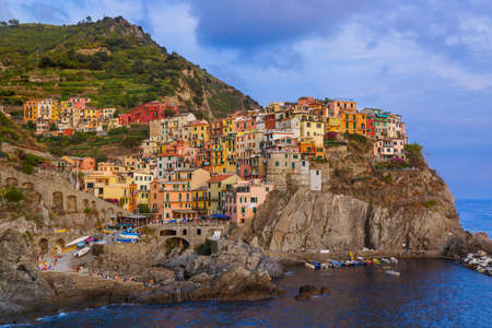 Manarola in Cinque Terre - Italy - architecture background