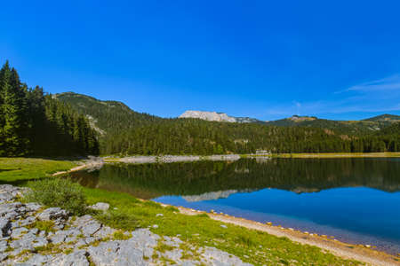 Black Lake (Crno Jezero) in Durmitor - Montenegro - nature travel backgroundの写真素材