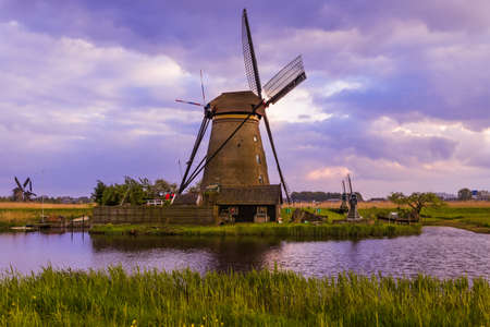 Windmills in Kinderdijk - Netherlands - architecture backgroundのeditorial素材