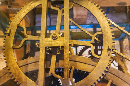 Vintage clock mechanism in Cathedral - Amsterdam Netherlands - technology backgroundの写真素材
