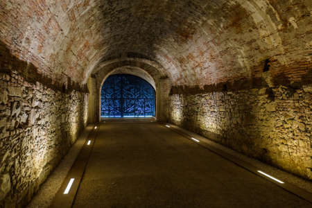 Underground tunnel in Lucca Italia - architecture background