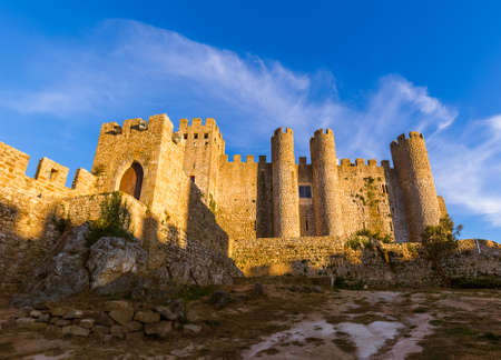 Castle in town Obidos - Portugalのeditorial素材