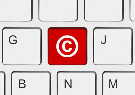Computer keyboard with Copyright symbol - business conceptの写真素材