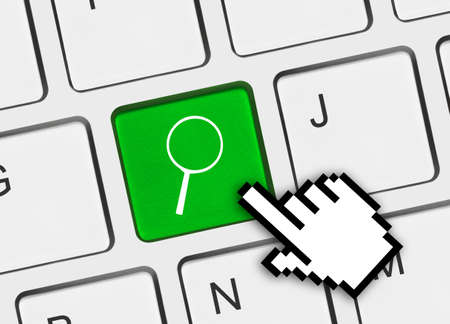 Computer keyboard with search key - business concept