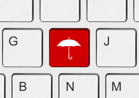 Computer keyboard with umbrella keyの写真素材