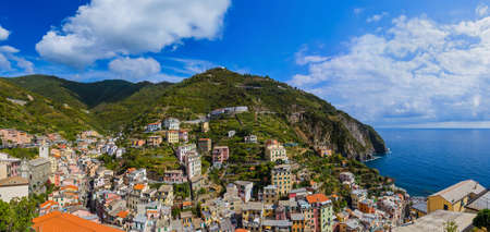 Riomaggiore in Cinque Terre - Italy - architecture background
