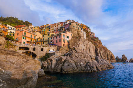 Manarola in Cinque Terre - Italy - architecture backgroundのeditorial素材