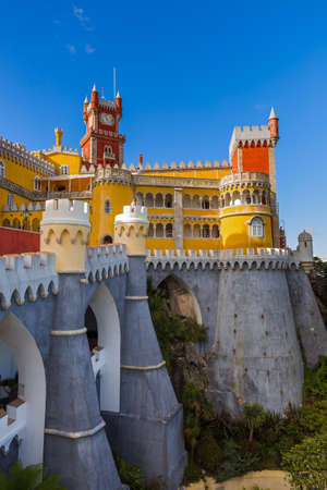 Pena Palace in Sintra - Portugal - architecture backgroundのeditorial素材