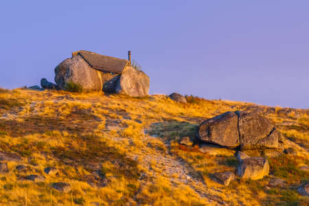 Famous stone house - Guimaraes Portugal - architecture backgroundの写真素材