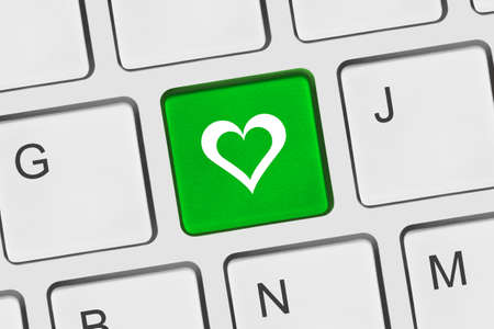 Computer keyboard with love key - internet conceptの写真素材