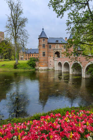 Groot Bijgaarden Castle in Brussels Belgium - architecture backgroundのeditorial素材