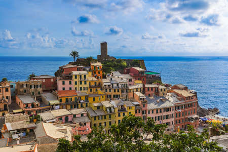 Vernazza in Cinque Terre - Italy - architecture backgroundのeditorial素材