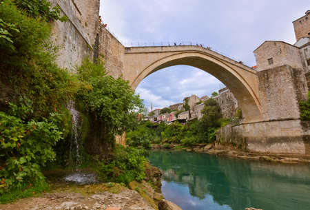 Old Bridge in Mostar - Bosnia and Herzegovina - architecture travel backgroundの写真素材