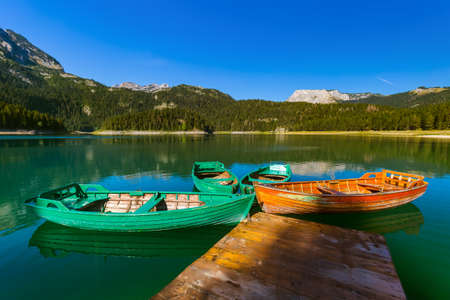 Black Lake (Crno Jezero) in Durmitor - Montenegro - nature travel backgroundの写真素材