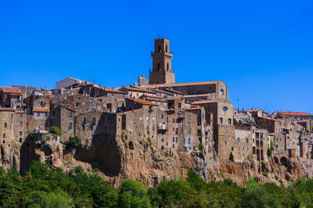 Pitigliano medieval town in Tuscany Italy - architecture backgroundのeditorial素材