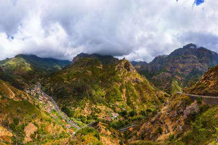 Mountain village in Madeira Portugal - travel backgroundの写真素材