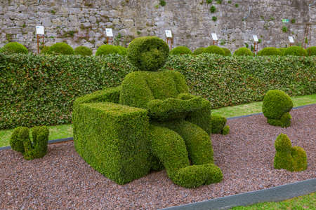 Bush sculpture in park - Durbuy Belgium - nature backgroundのeditorial素材