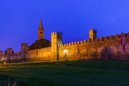 Montagnana medieval town in Italy - architecture backgroundの写真素材