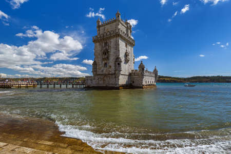 Belem Tower - Lisbon Portugal - architecture backgroundのeditorial素材
