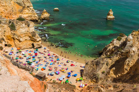 Beach in Lagos - Algarve region in Portugalのeditorial素材