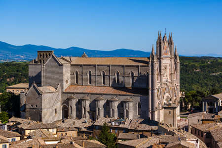 Duomo Cathedral of Orvieto in Italy - architecture backgroundのeditorial素材