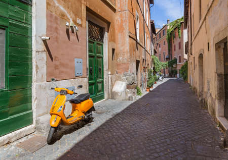 Street in centre of Rome Italy - travel backgroundのeditorial素材