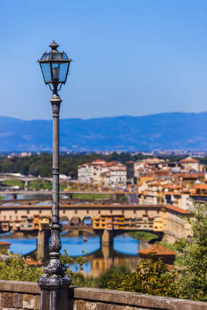 Bridge Ponte Vecchio in Florence - Italy - architecture backgroundのeditorial素材