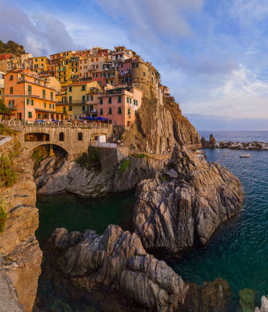 Manarola in Cinque Terre - Italy - architecture backgroundのeditorial素材