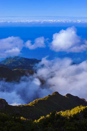Hiking Pico Ruivo and Pico do Arierio - Madeira Portugal - travel backgroundの写真素材