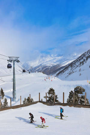 Mountain ski resort Obergurgl Austria - nature and sport backgroundの写真素材
