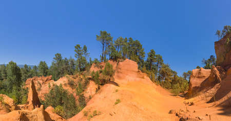 Ochre canyon near Roussillon in Provence France - travel and nature backgroundの写真素材