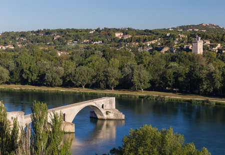 Famous bridge in Avignon - Provence France - travel and architecture backgroundのeditorial素材