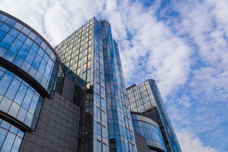 European Parliament in Brussels Belgium - architecture backgroundのeditorial素材