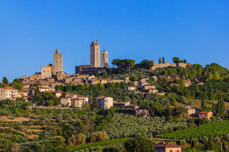 San Gimignano medieval town in Tuscany Italy - architecture backgroundの写真素材