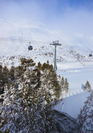 Mountain ski resort Obergurgl Austria - nature and sport backgroundの写真素材