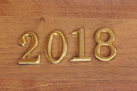 Numbers 2018 on door - new year concept backgroundの写真素材