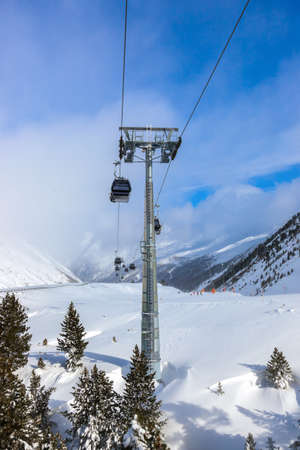 Mountain ski resort Obergurgl Austria - nature and sport backgroundの写真素材