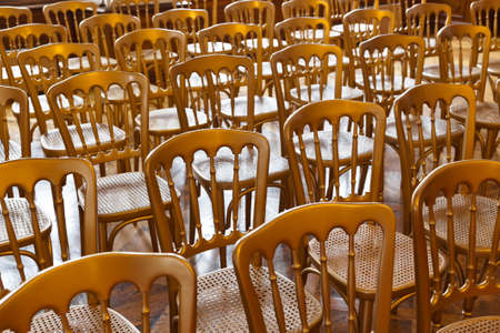 Rows of chairs - meeting backgroundの写真素材