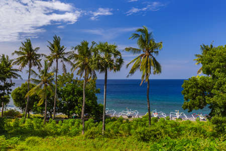 Amed Beach - Bali Island Indonesia - nature travel backgroundの写真素材