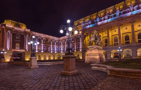 Royal palace in Budapest Hungary - cityscape architecture backgroundのeditorial素材
